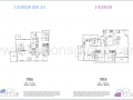 Carpmael 38 2 bedroom dual key and 3 bedroom floor plan