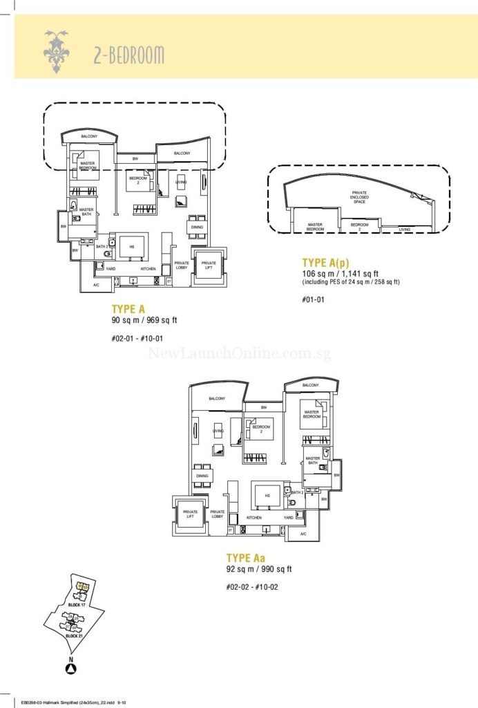 Hallmark Residences 2 bedroom Floor Plan