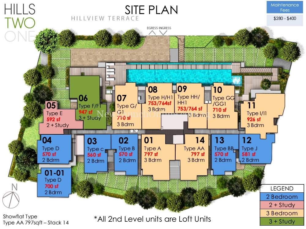 Hills TwoOne Site Plan with Size