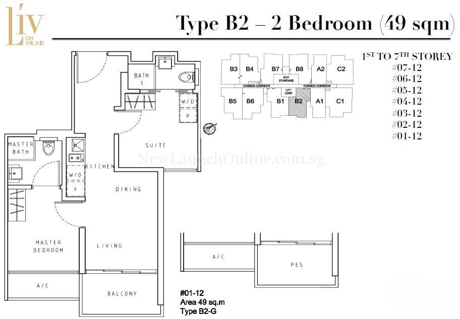 Liv on Wilkie 2 Bedroom Floor Plan Type B2