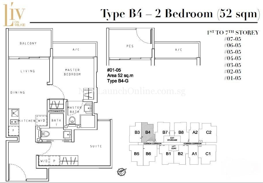 Liv on Wilkie 2 Bedroom Floor Plan Type B4