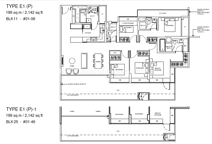Coco Palms 5-Bedroom Floor Plan Type E1P