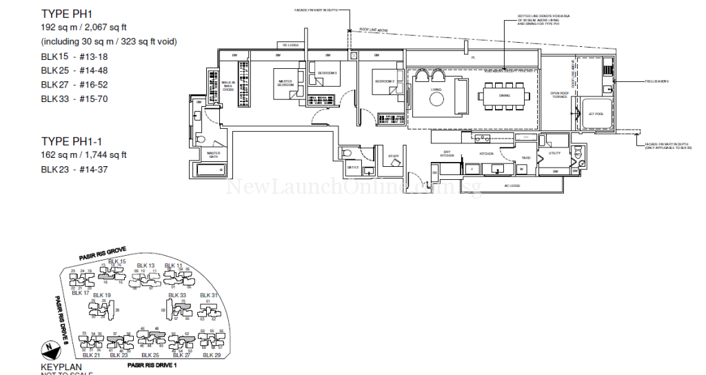 Coco Palms Penthouse Floor Plan Type PH1