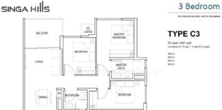 Singa Hills Type C3 3 Bedroom Floor Plan