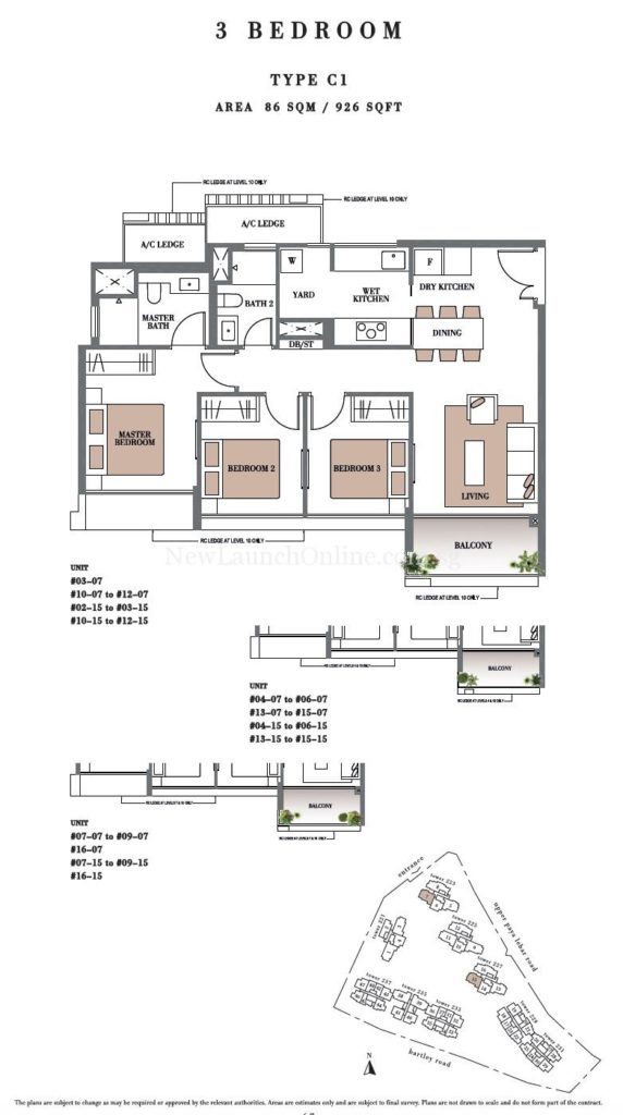 Botanique 3 bedroom Floor Plan Type C1
