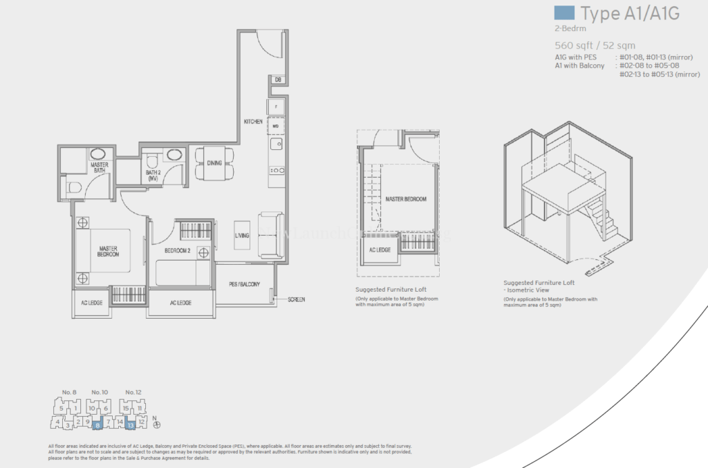 Adana at Thomson Floor Plan - 2 Bedroom (Type A1)