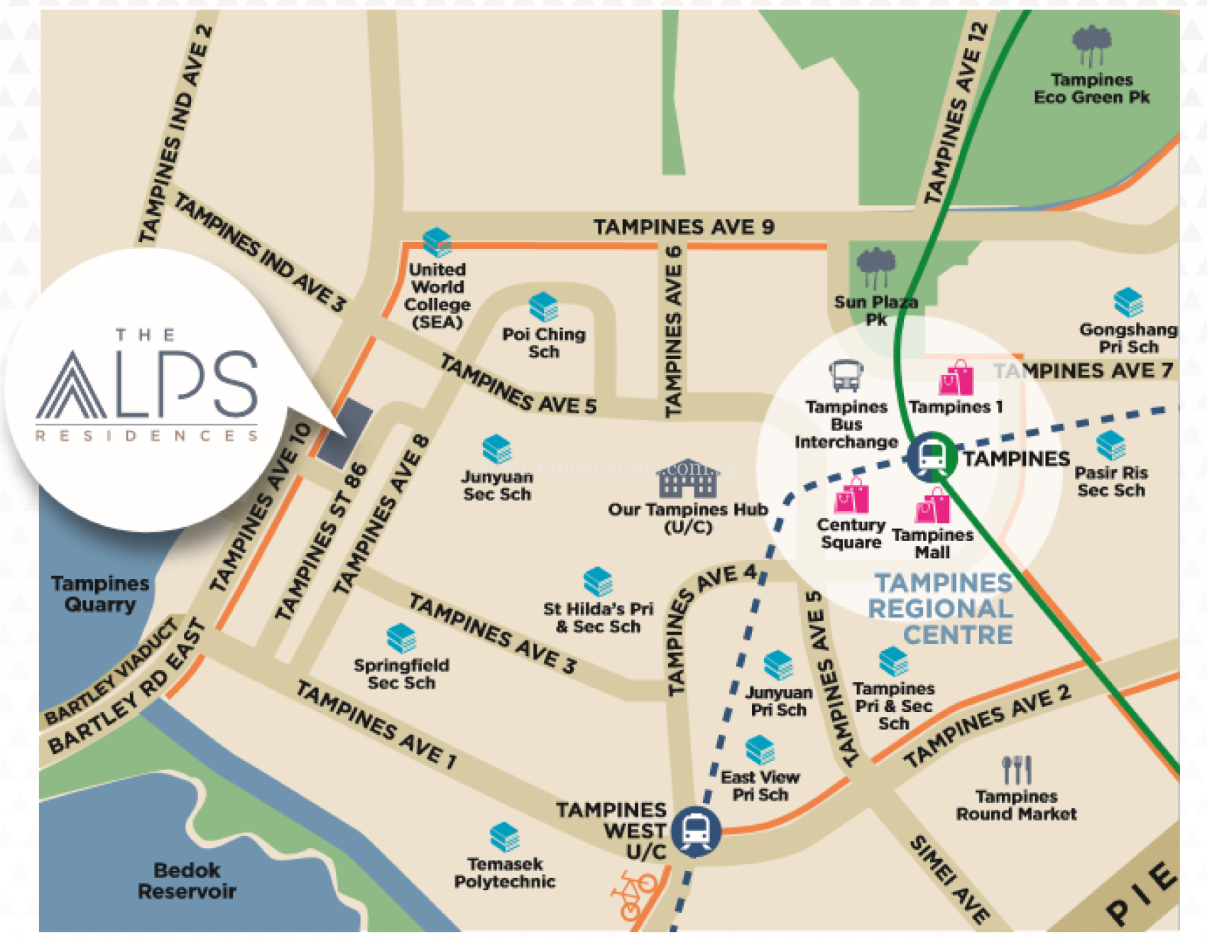 The Alps residences location map