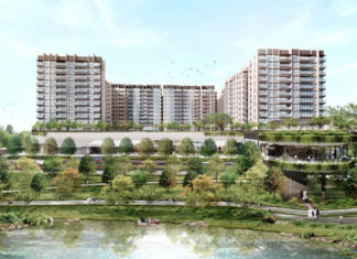 Woodleigh Residences Artist Impression (view from Alkaff Lake)
