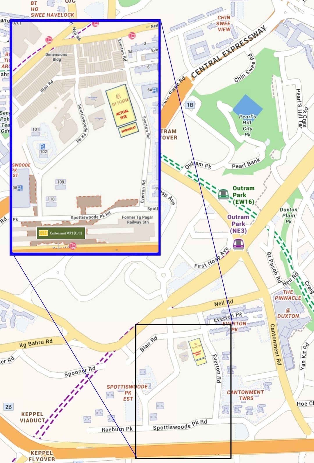 Sky Everton Showflat location map