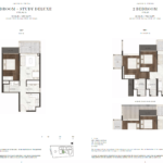Jervois Prive floor plan 1+S and 2 bedroom