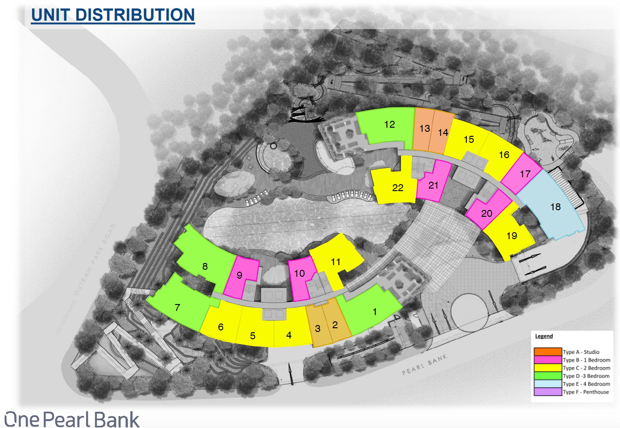 One Pearl Bank Unit Distribution site plan
